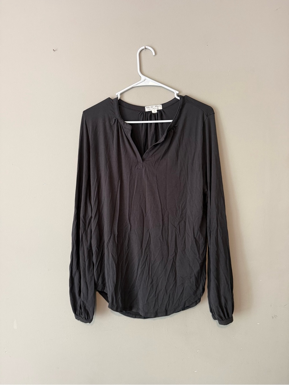 Barefoot Dreams Luxe Milk Jersey Long-Sleeve V-Neck Blouse